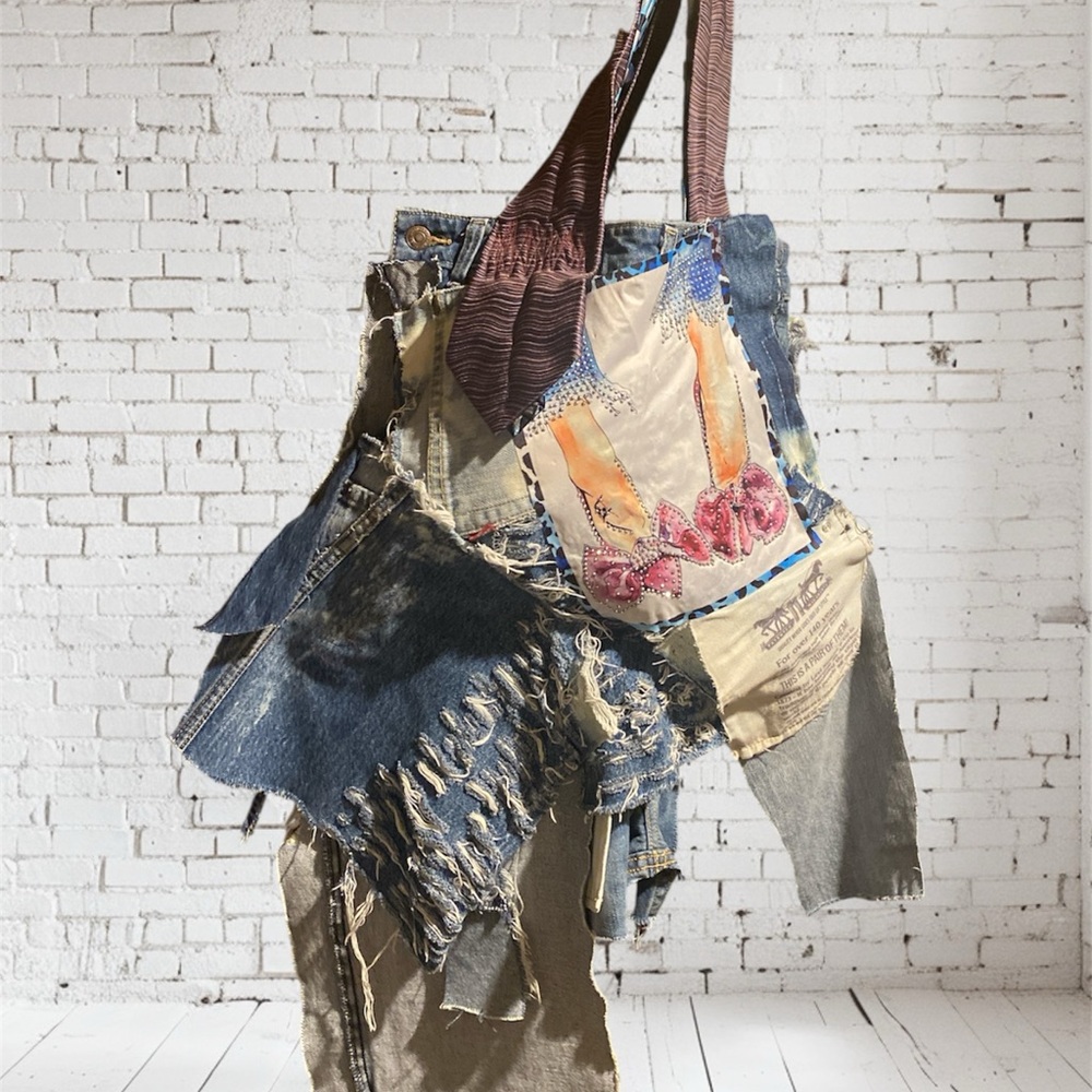Patchwork Denim Tote Bag